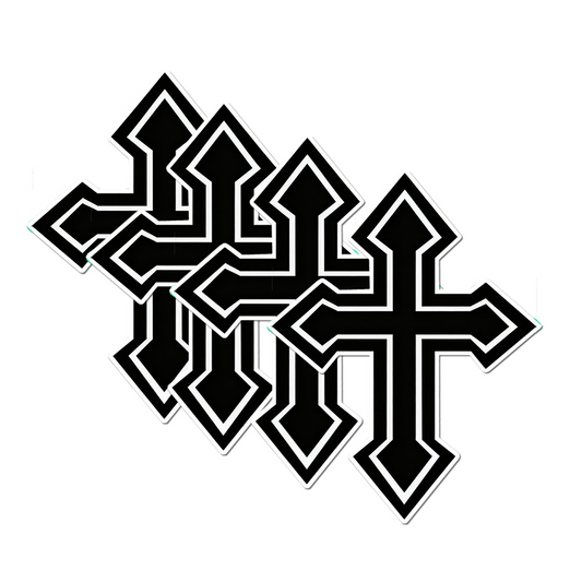4 PACK Black Cross waterproof Matte vinyl sticker Christian Christ Jesus symbol