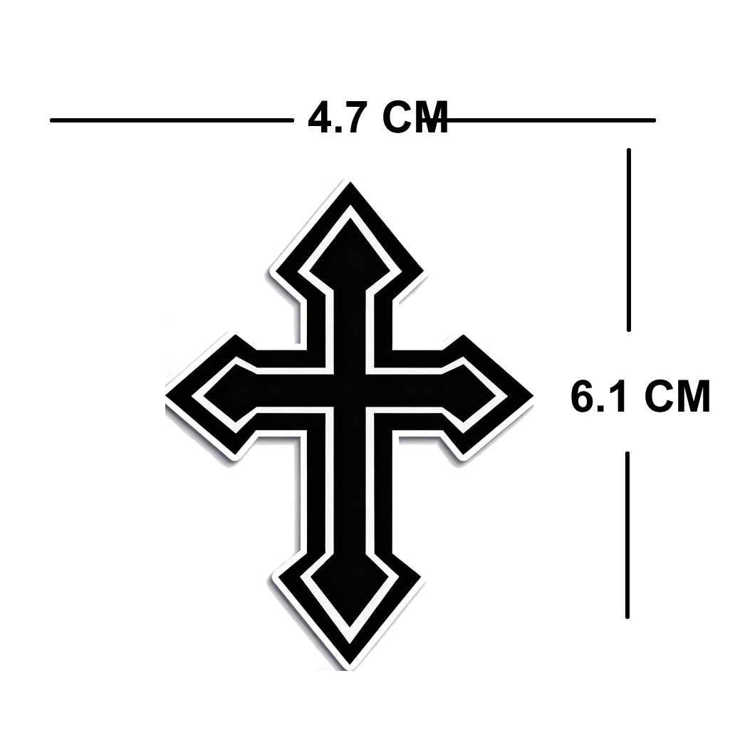 4 PACK Black Cross waterproof Matte vinyl sticker Christian Christ Jesus symbol