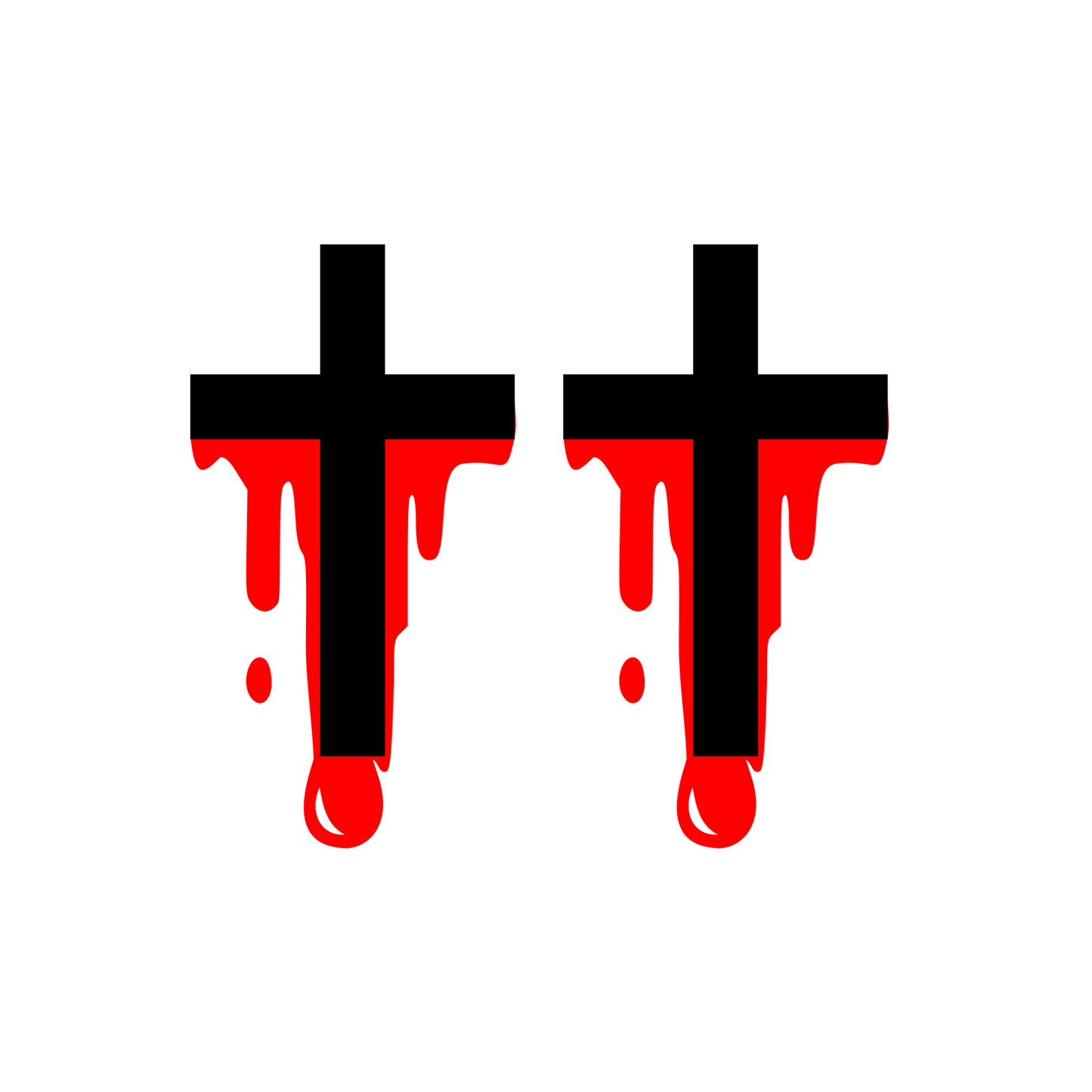 Set of 2 Bleeding Cross Temporary Tattoos | Christ Design | Waterproof Christian