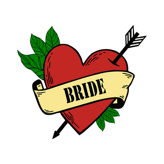 Bride Heart arrow TEMPORARY TATTOO forever love Wedding bride to be wife spouse newlywed