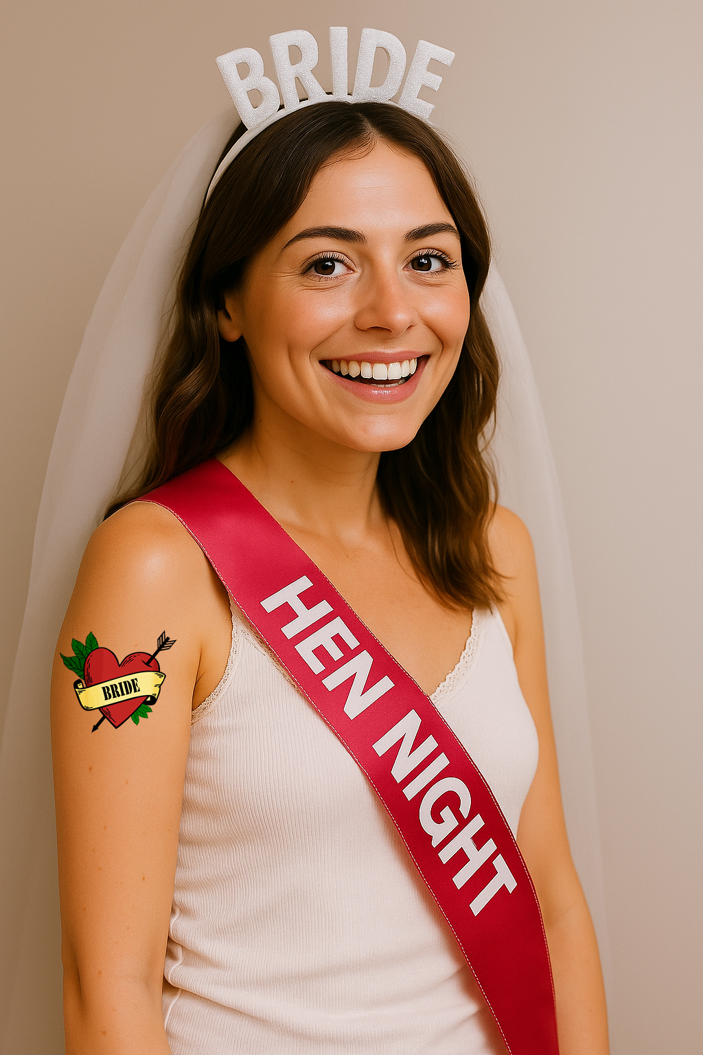 Bride Heart arrow TEMPORARY TATTOO forever love Wedding bride to be wife spouse newlywed