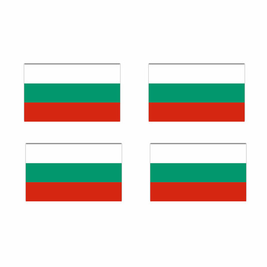 Set of 4 BULGARIA Flag Iron on Screen Print Transfers for Fabrics BULGARIAN