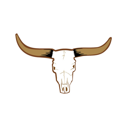 Bull Skull Iron on DIY Screen Print Transfer patch for fabric long horn