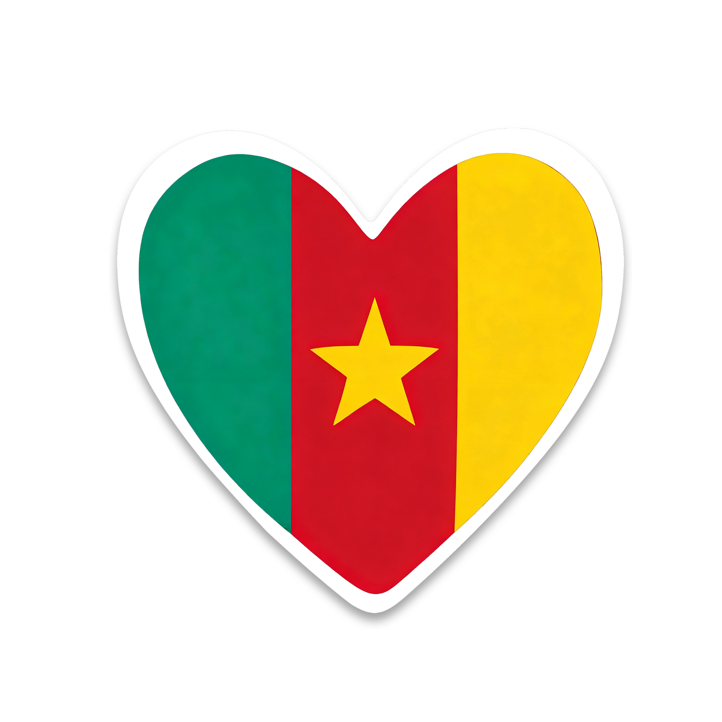 4 PACK Cameroon Flag heart waterproof Matte vinyl sticker paper Cameroonian team
