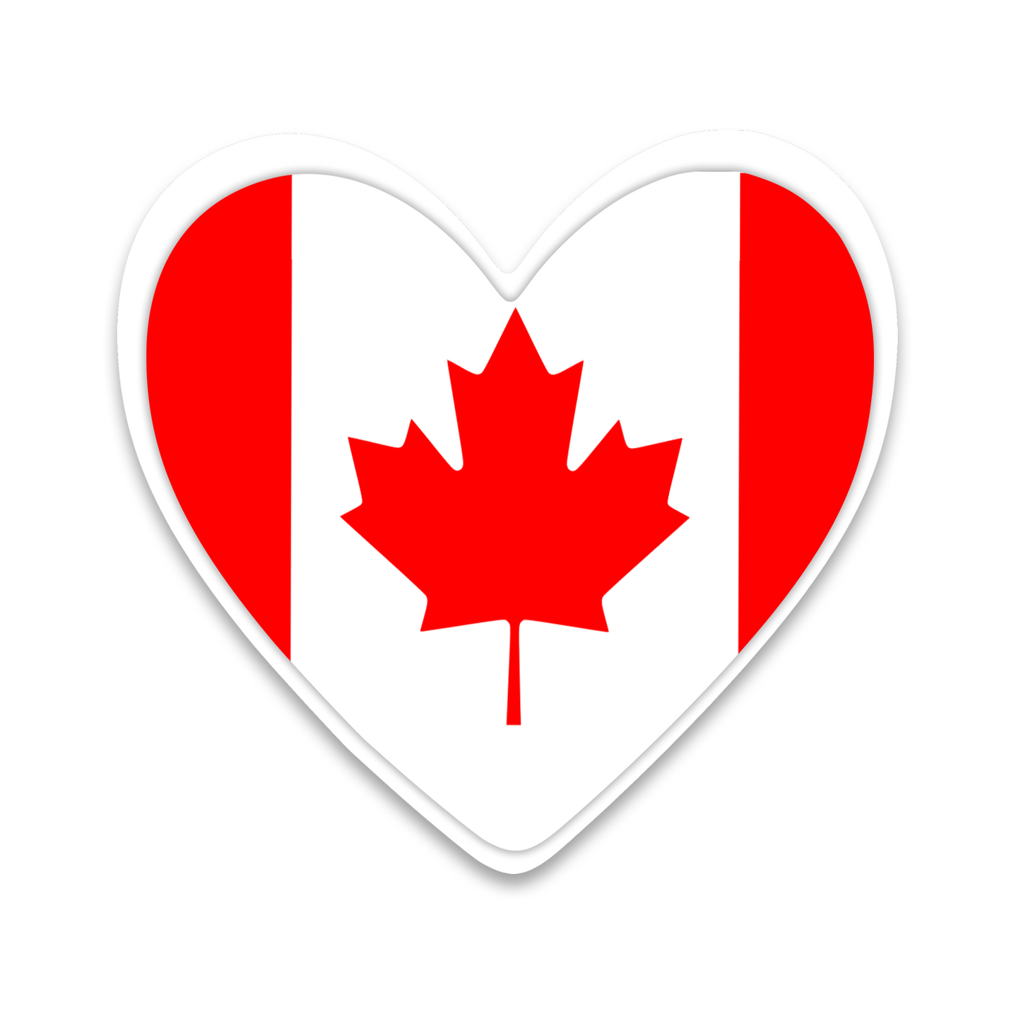 4 PACK Canada Flag heart waterproof Matte vinyl sticker paper Canadian team