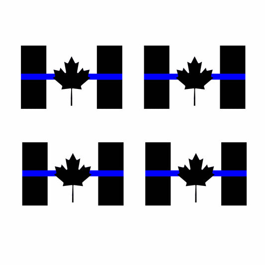 Set of 4 Canada Thin blue line FLAG Iron on Screen Print Transfers for Fabrics