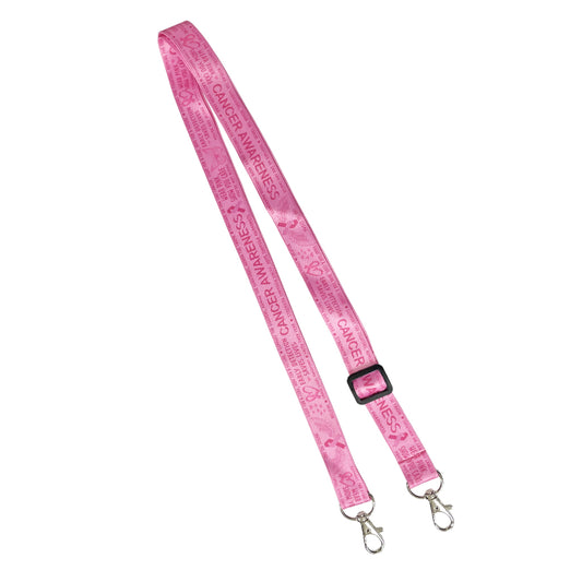 Cancer awareness Double clip adjustable Lanyard neck strap ID holder phone bag