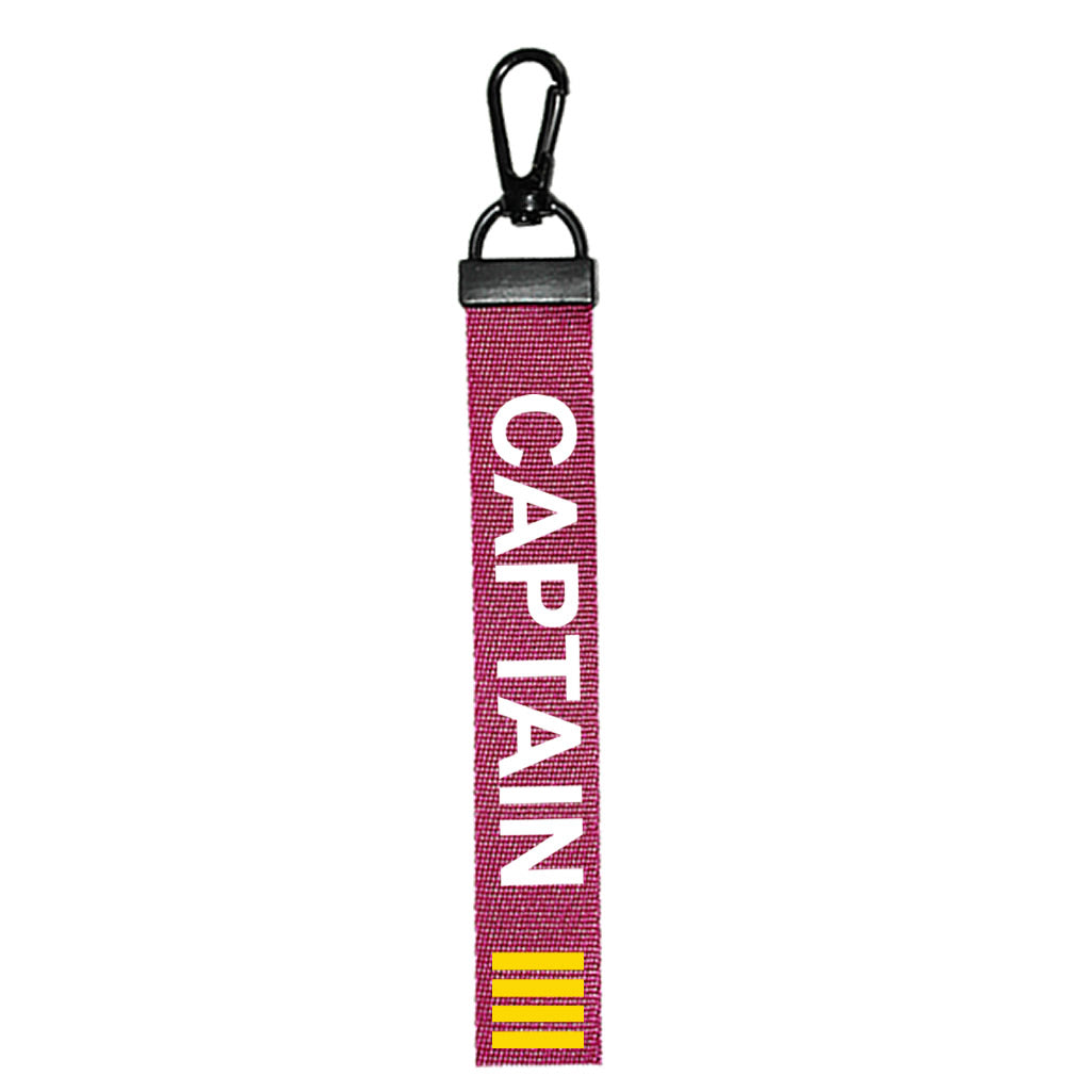 Captain Key Chain Key ring Luggage Custom Name Text Tag Commander Zipper Pull