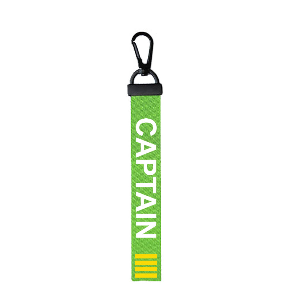 Captain Key Chain Key ring Luggage Custom Name Text Tag Commander Zipper Pull