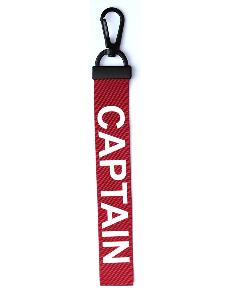 Captain Key Chain Key ring Luggage Custom Name Text Tag Commander Zipper Pull