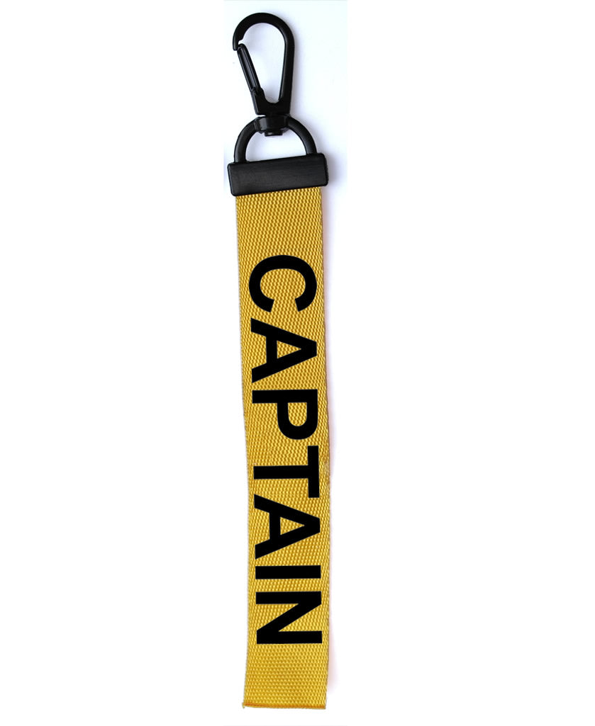 Captain Key Chain Key ring Luggage Custom Name Text Tag Commander Zipper Pull