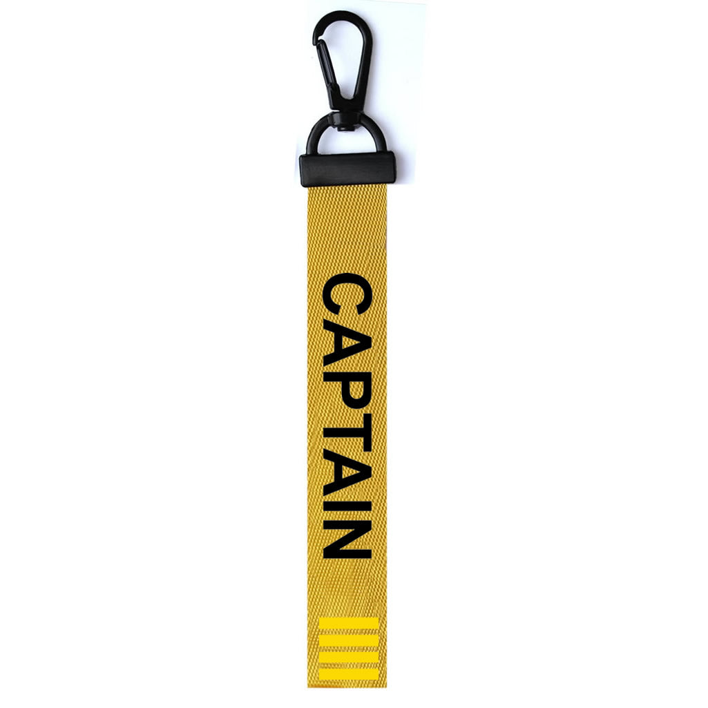 Captain Key Chain Key ring Luggage Custom Name Text Tag Commander Zipper Pull