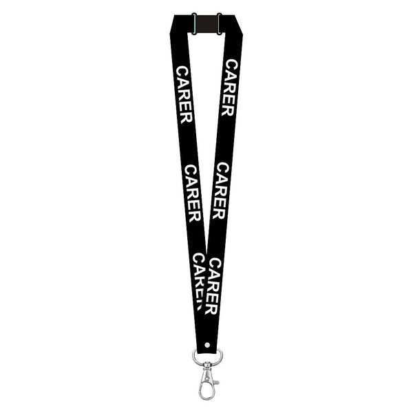 Carer printed Lanyard neck strap, ID HOLDER included Safety Breakaway Clip UK Stock health care key worker staff