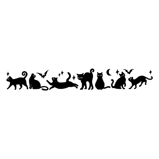 Cats Armband Temporary Tattoos Waterproof bats Star Moon Halloween cat feline