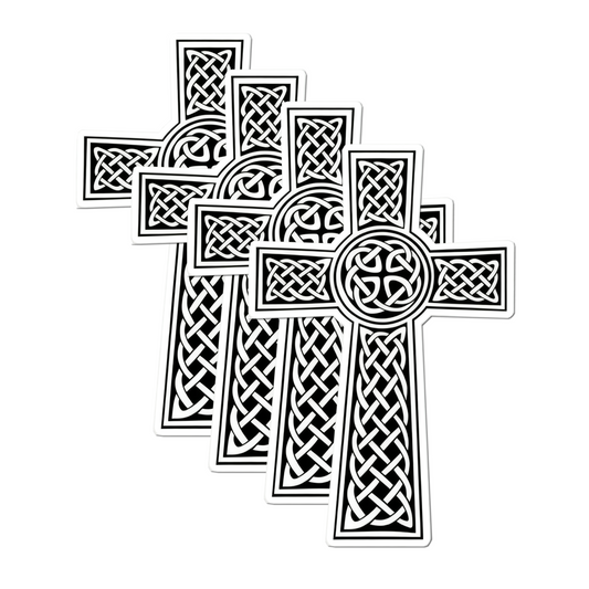 4 PACK Christian Cross waterproof Matte vinyl sticker