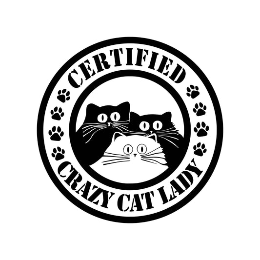 Certified crazy cat lady Iron on DIY Screen Print Transfer patch for fabric