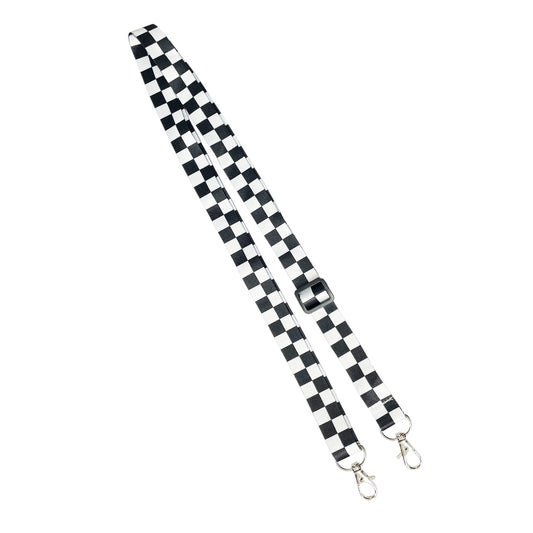 Chequered Flag CLIP adjustable Lanyard neck strap ID holder racing phone bag