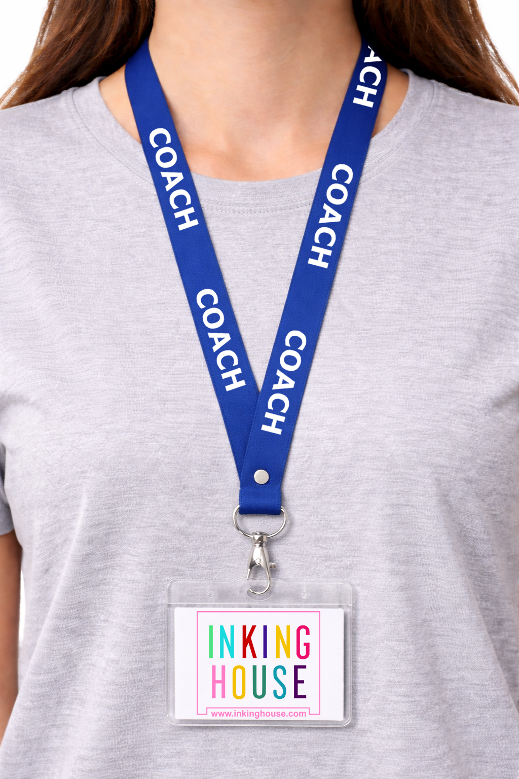 Coach printed Lanyard - neck strap, ID HOLDER PE teacher master guru gift