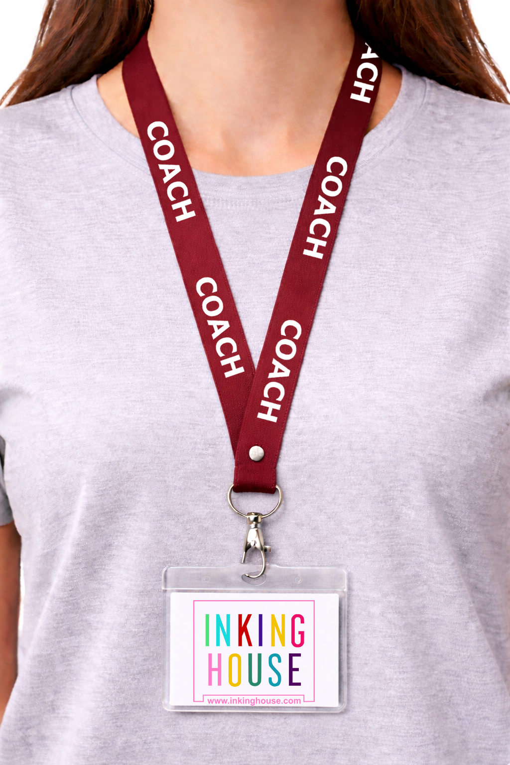 Coach printed Lanyard - neck strap, ID HOLDER PE teacher master guru gift