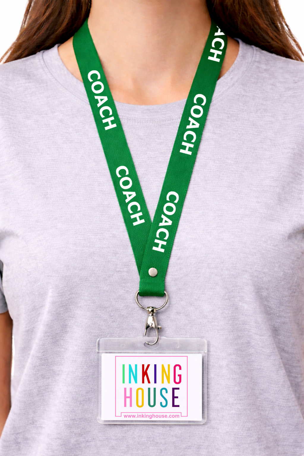 Coach printed Lanyard - neck strap, ID HOLDER PE teacher master guru gift