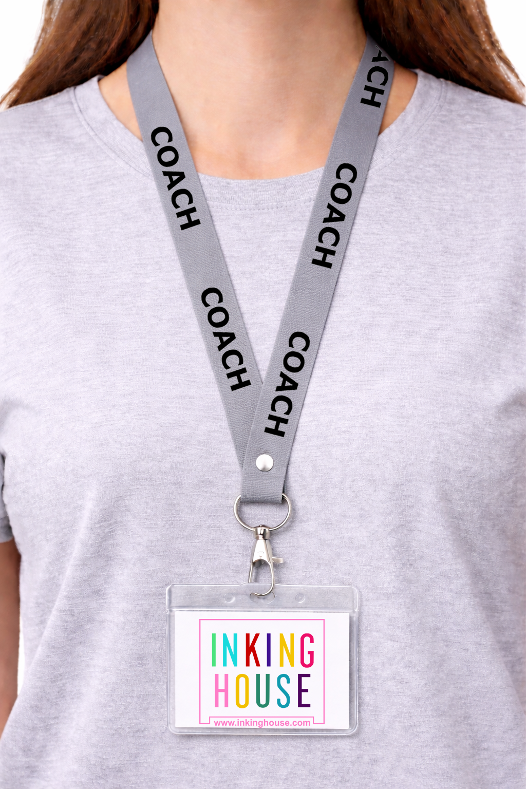 Coach printed Lanyard - neck strap, ID HOLDER PE teacher master guru gift