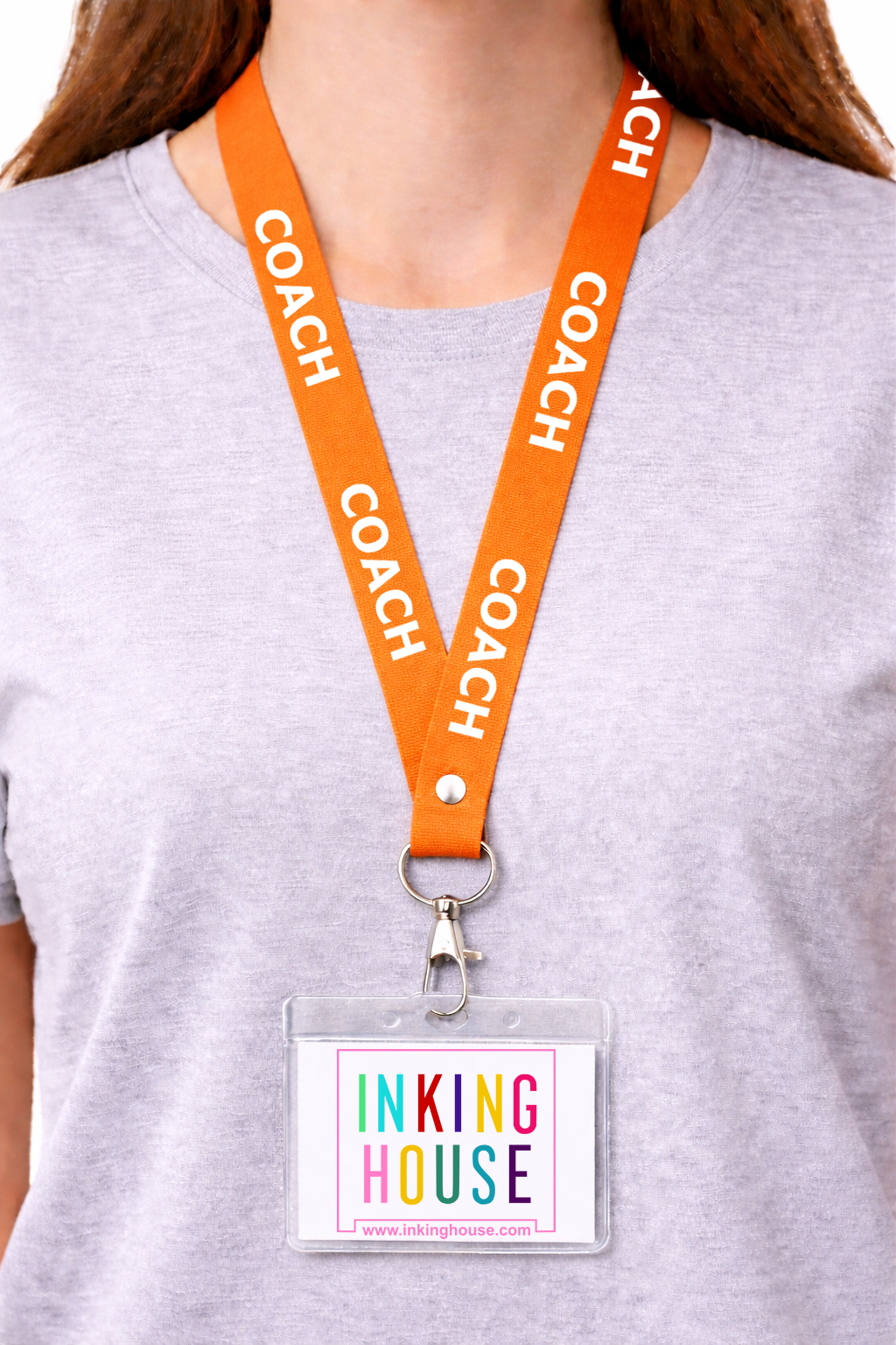 Coach printed Lanyard - neck strap, ID HOLDER PE teacher master guru gift