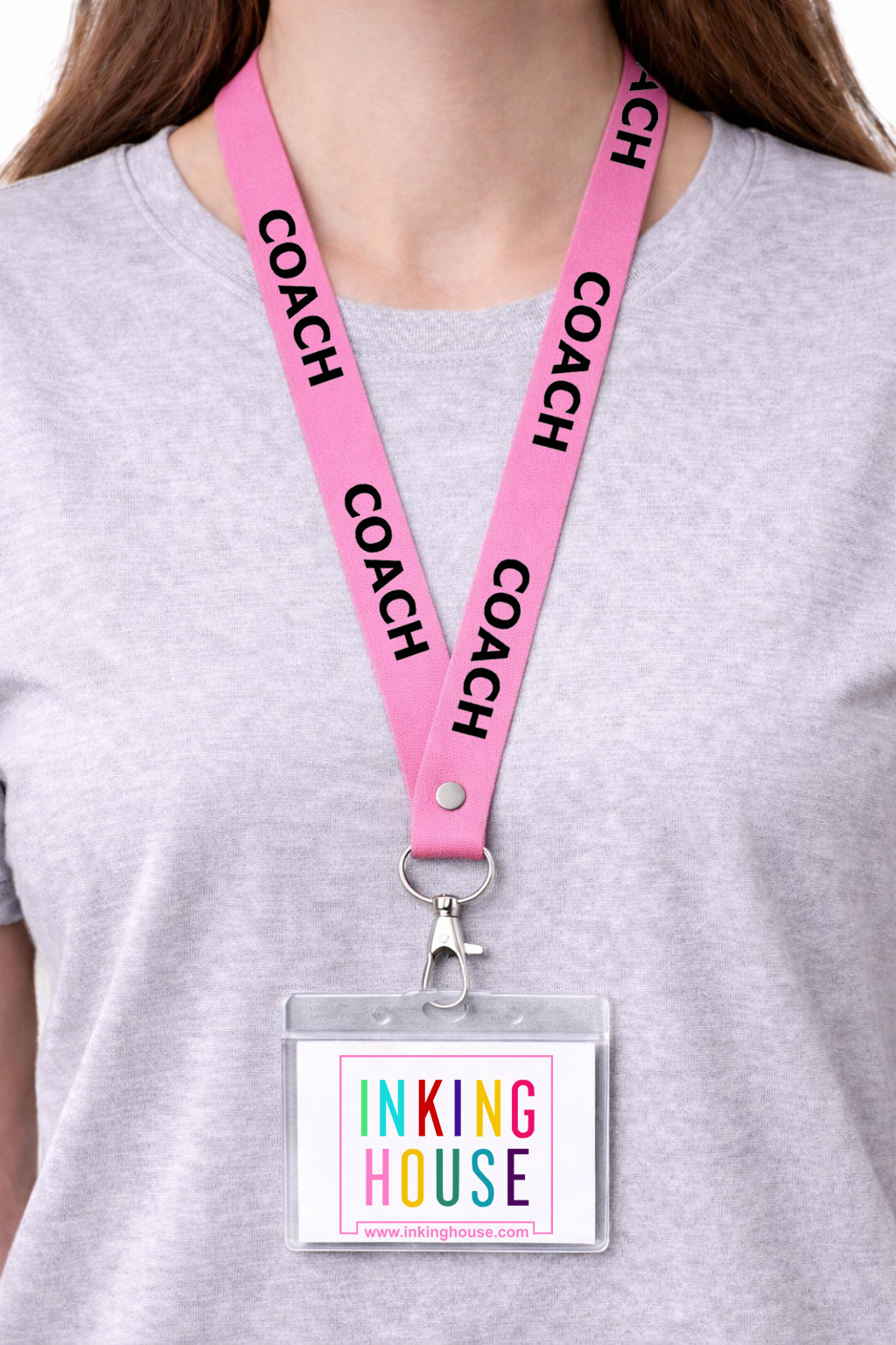 Coach printed Lanyard - neck strap, ID HOLDER PE teacher master guru gift