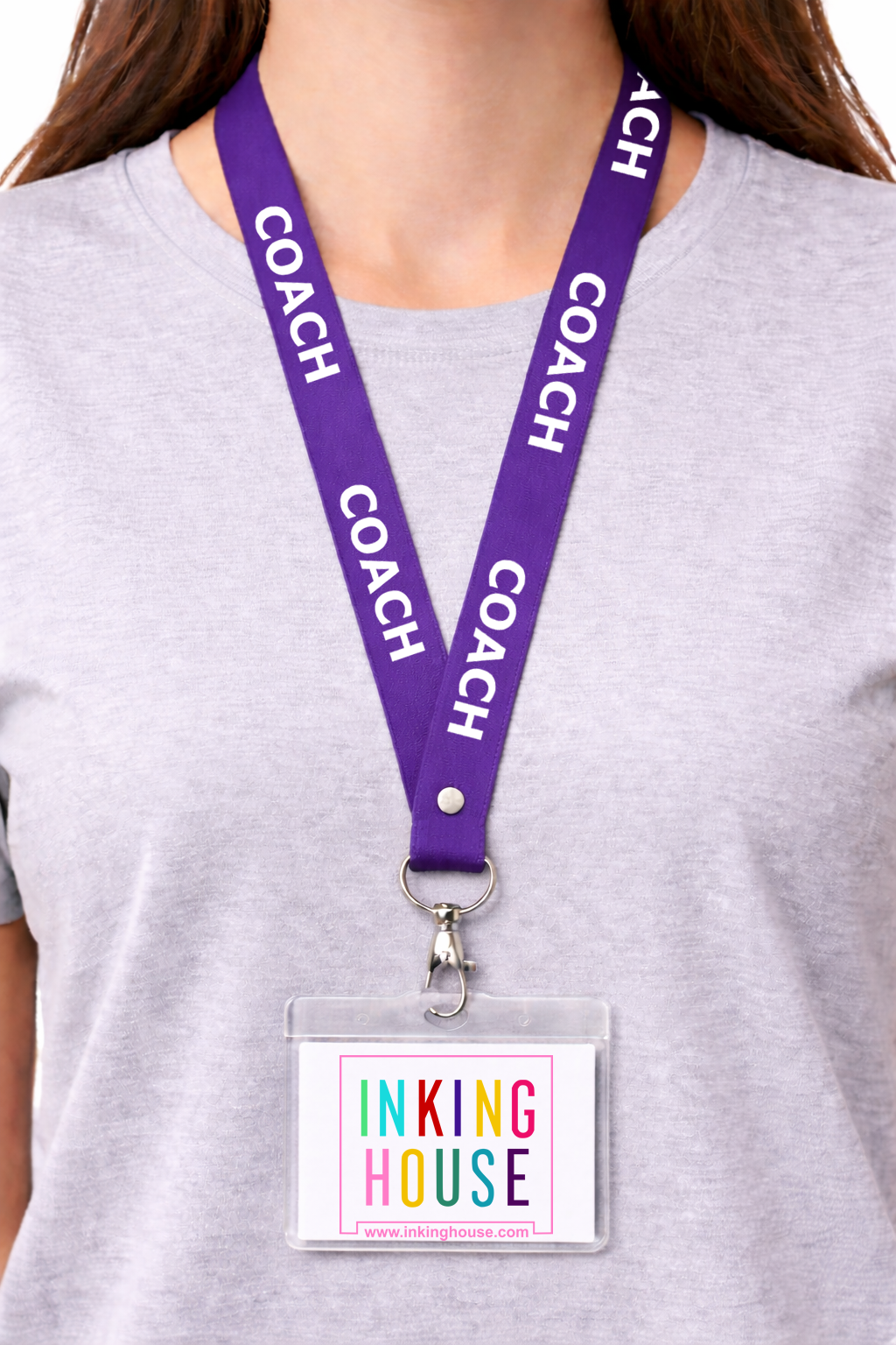 Coach printed Lanyard - neck strap, ID HOLDER PE teacher master guru gift