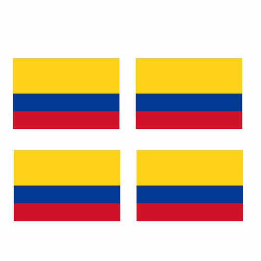 Set of 4 COLOMBIA Flag Iron on Screen Print Transfers for Fabrics COLOMBIAN