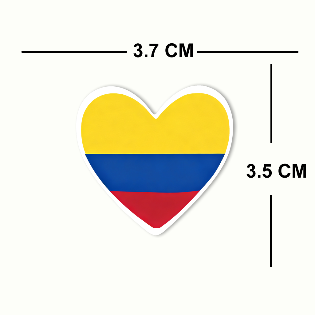 4 PACK Colombia Flag heart waterproof Matte vinyl sticker paper Colombian team