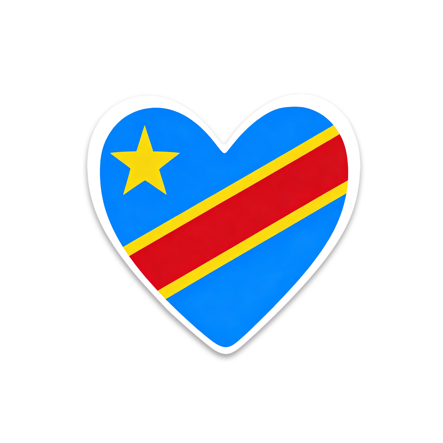 4 PACK Congo Flag heart waterproof Matte vinyl sticker paper DRC Team