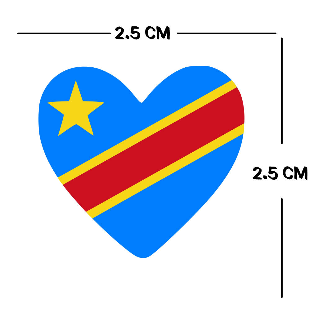 4 X Congo flag Heart Iron on Screen Print transfer Machine Washable Congolese