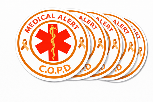 4 PACK Medical Alert COPD awareness waterproof Matte vinyl sticker