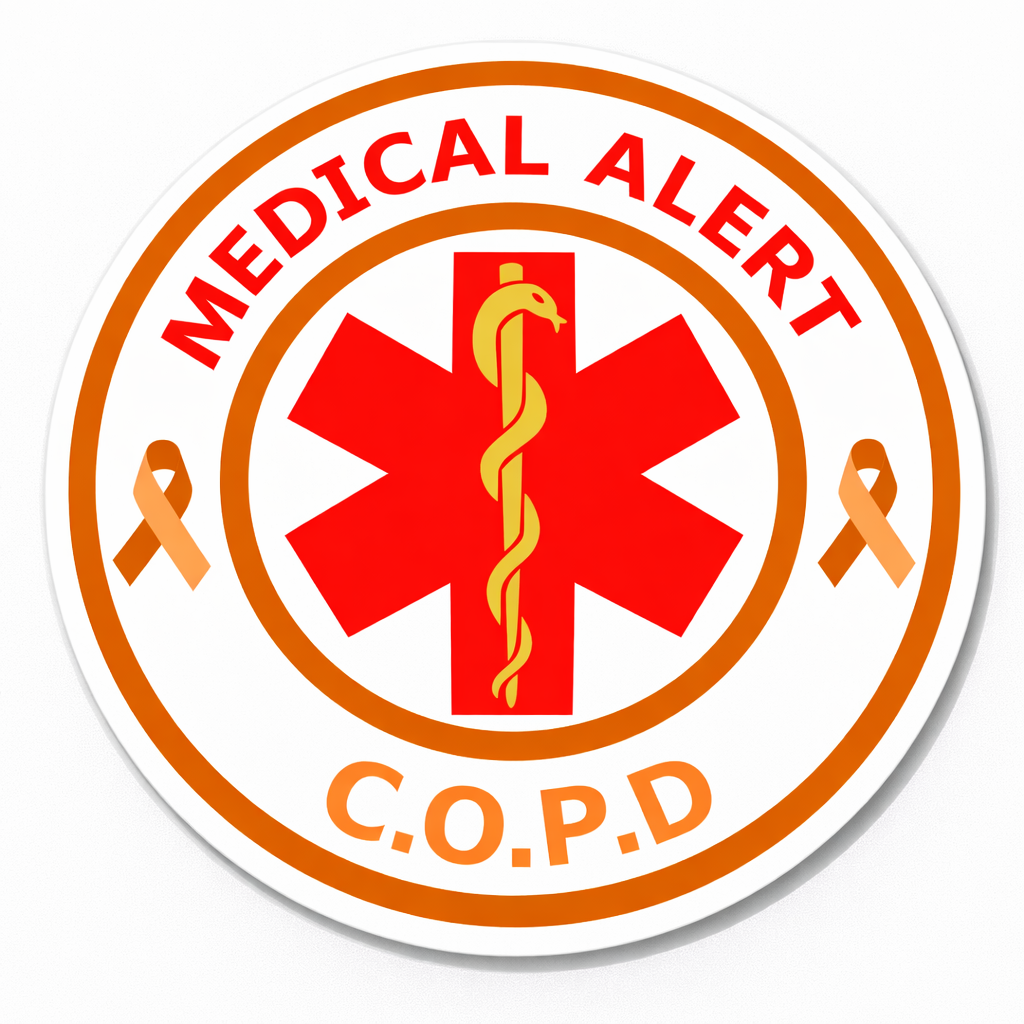 4 PACK Medical Alert COPD awareness waterproof Matte vinyl sticker
