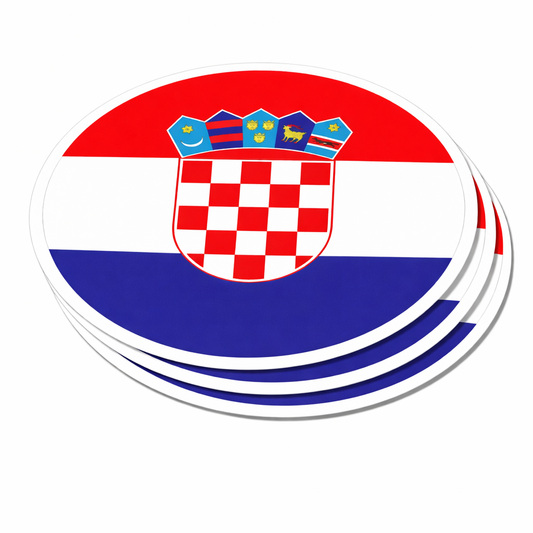 4 PACK Croatia Flag waterproof Matte vinyl sticker Croatian Team
