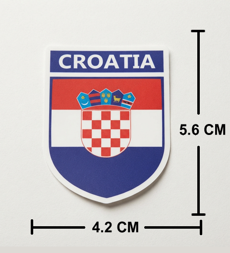 2 PACK Croatian Flag crest waterproof Gloss vinyl sticker Croatia Team