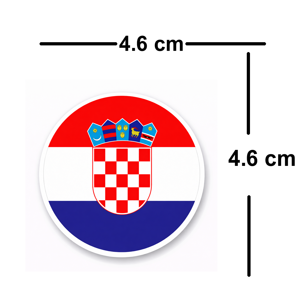 4 PACK Croatia Flag waterproof Matte vinyl sticker Croatian Team