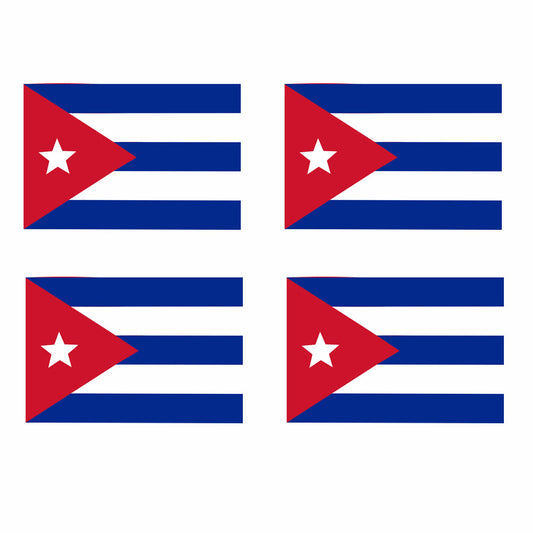 Set of 4 Cuba Flag Iron on Screen Print Transfers for Fabrics Cuban Flag