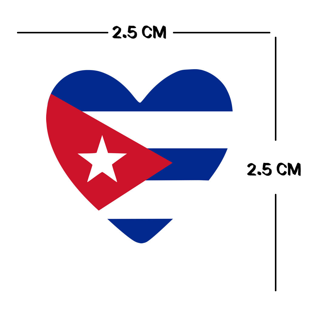 4 x Cuba Flag Heart Iron on Transfers