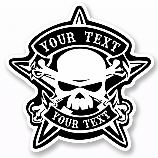 4 PACK Custom skull and bones Stickers waterproof Matte vinyl danger sticker