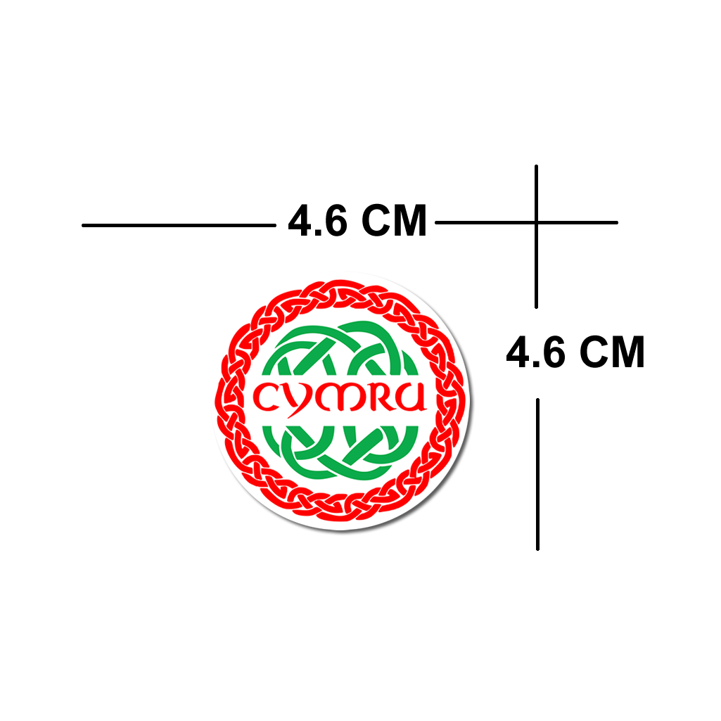 Set of 4 x Cymru Celtic Symbol Vinyl Stickers, Waterproof Welsh Dragon Decals, matte Finish