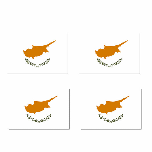 Set of 4 Cyprus Flag Iron on Screen Print Transfers for Fabrics Cypriot Flag