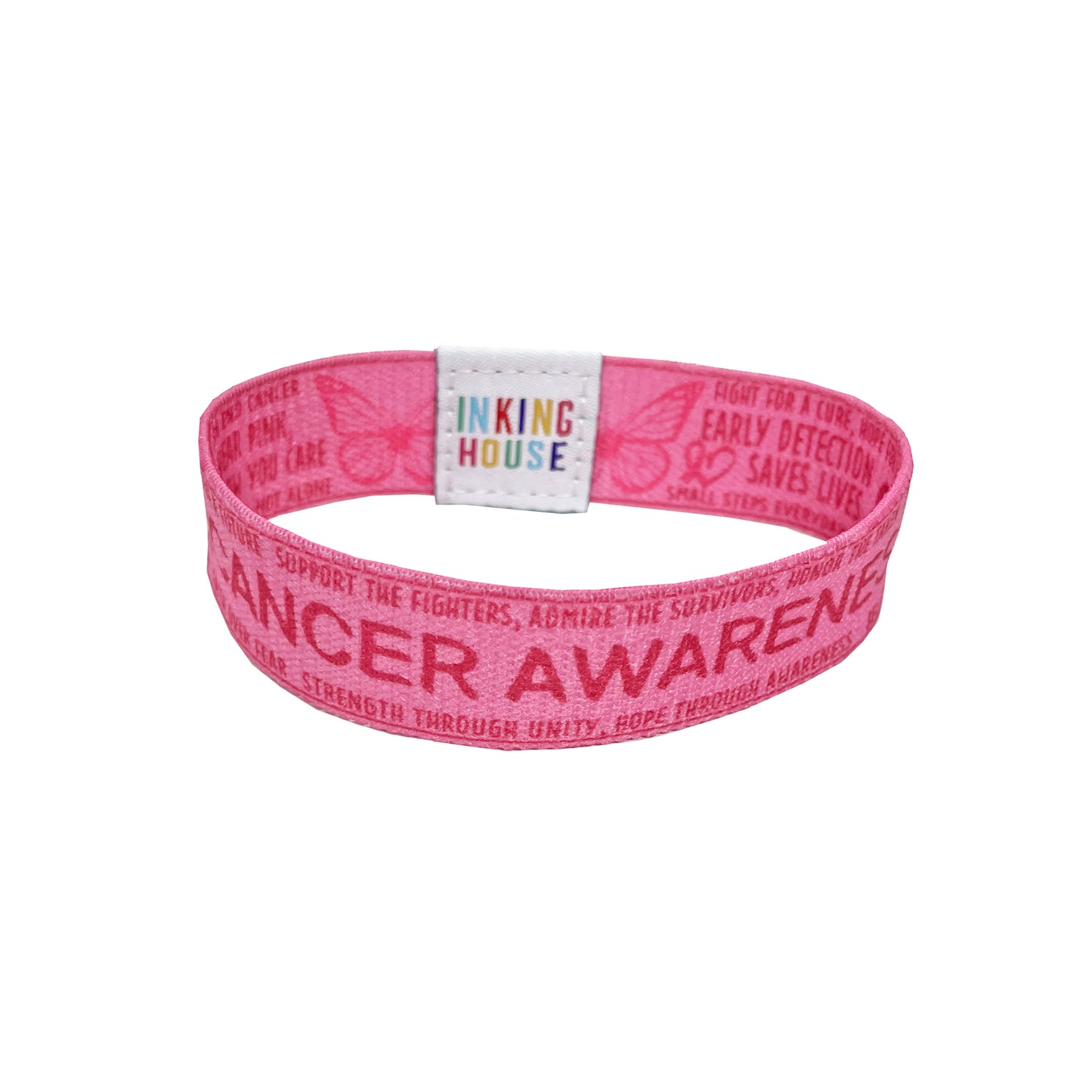 Cancer awareness elastic Wrist band pink ribbon wristband survivor fighter