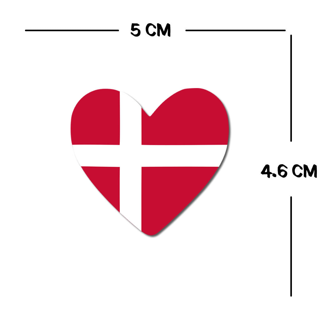 2 × Denmark Flag Heart Temporary Tattoos – Danish Team Face Body art