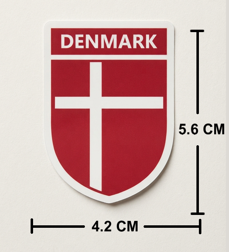 2 PACK Denmark Flag crest waterproof Gloss vinyl sticker Danish Team