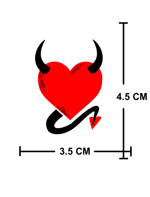 4 PACK Devil heart waterproof Gloss vinyl sticker Halloween Gothic horn tail
