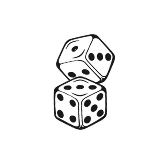 Dice TEMPORARY TATTOO  long lasting waterproof spades player tat