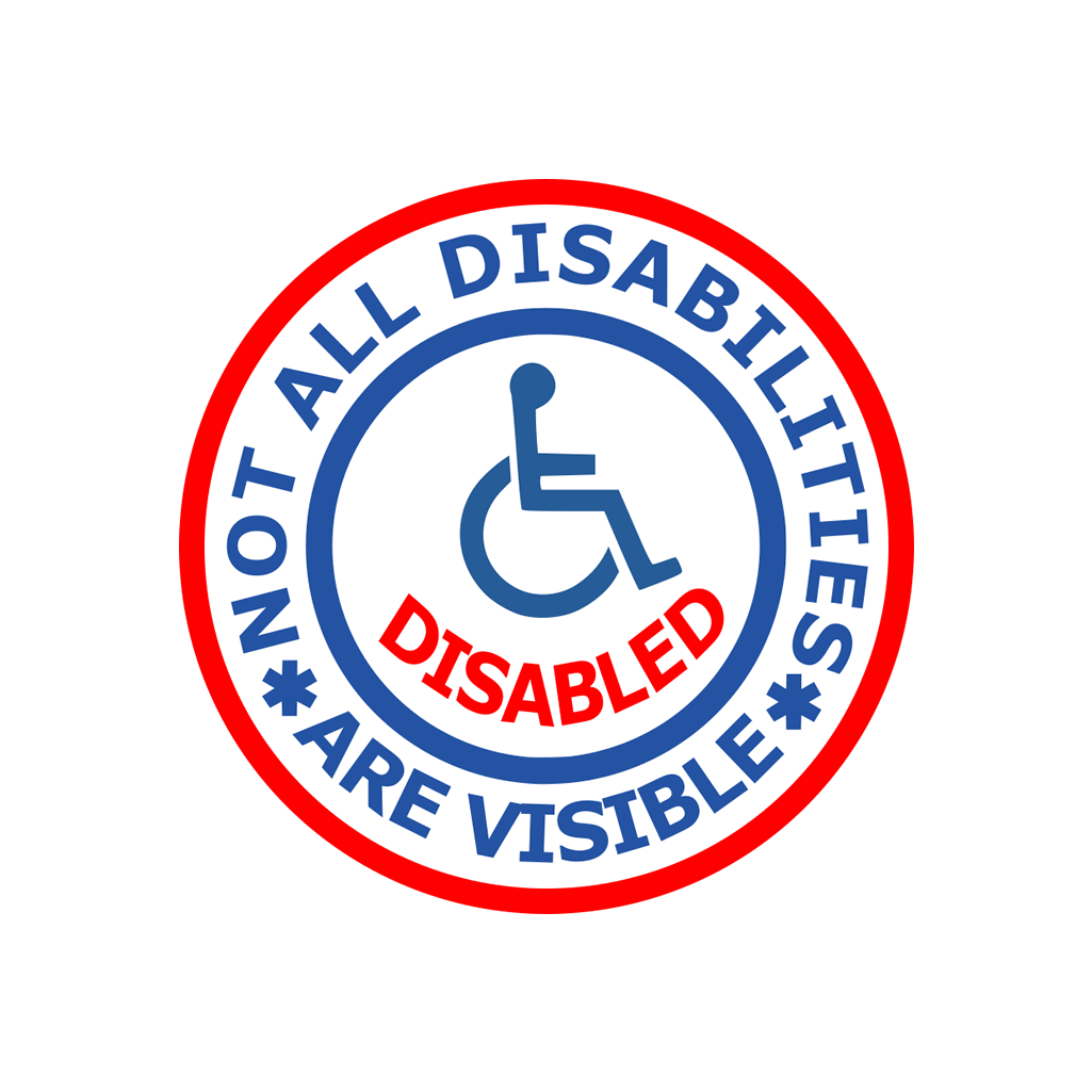 DISABLED Iron on Transfer for fabrics medical alert hidden disability