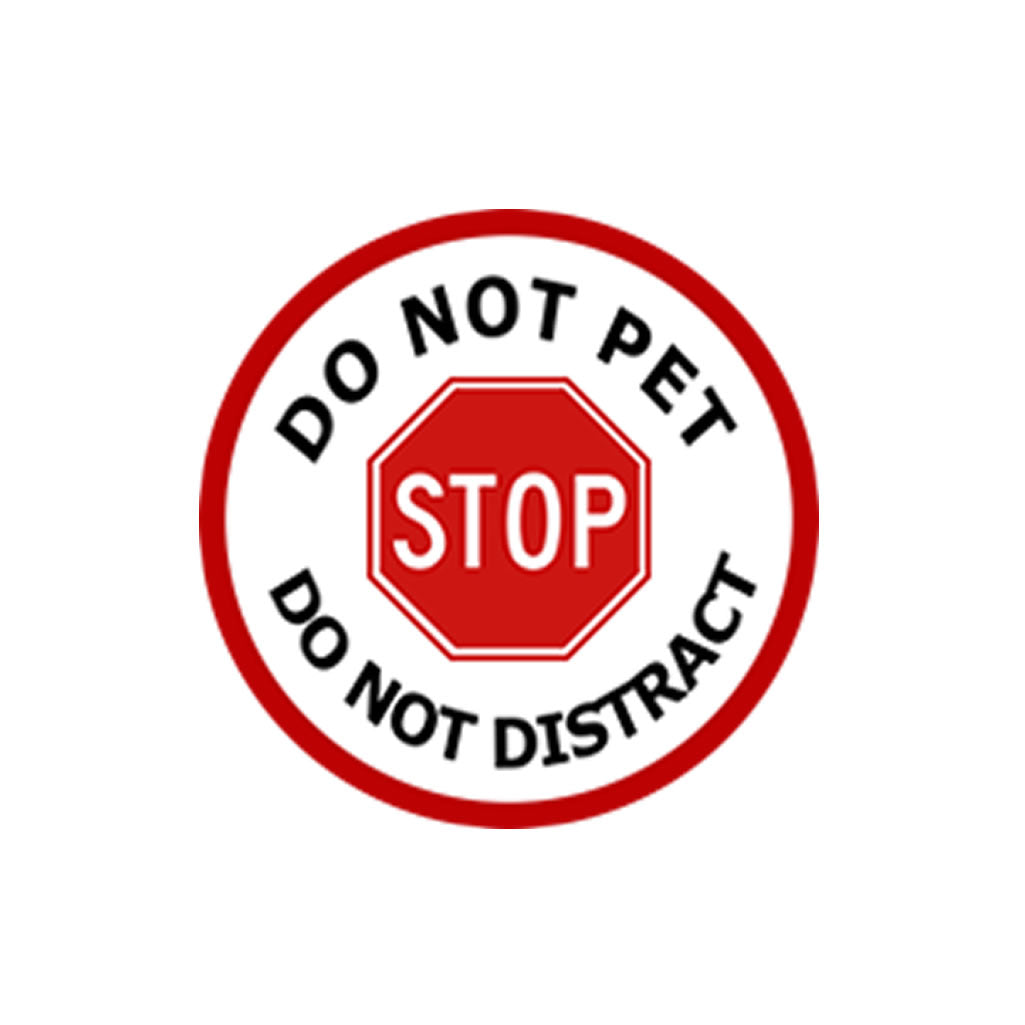 STOP Do not pet do not distract Iron on Transfer for fabric alert sign Service Dog