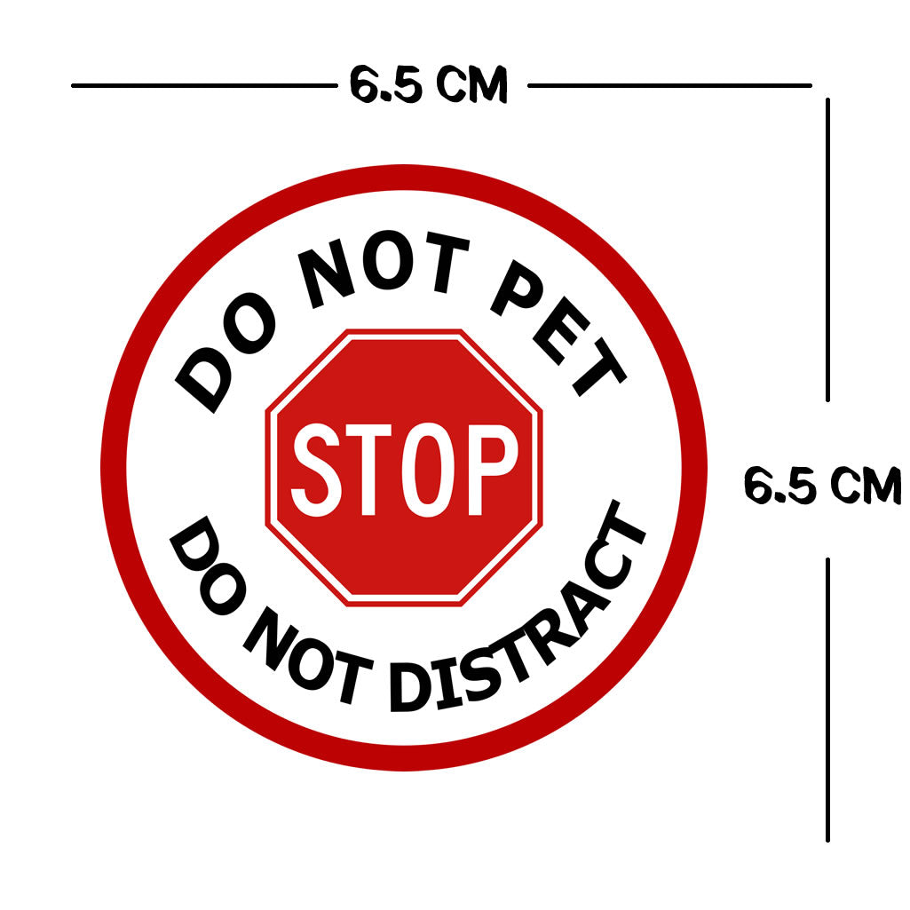 STOP Do not pet do not distract Iron on Transfer for fabric alert sign Service Dog